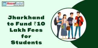 Jharkhand to Fund ₹10 Lakh Fees for Students Graphic stating Jharkhand to fund ₹10 lakh fees for students.