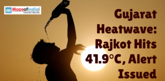 Gujarat Heatwave: Rajkot Hits 41.9°C, Alert Issued Silhouette of a person pouring water during intense heat as Gujarat’s Rajkot records 41.9°C amid a heatwave alert.