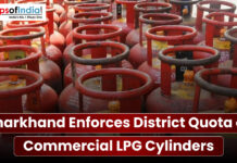 Jharkhand Enforces District Quota on Commercial LPG Cylinders Blurred close-up of handwritten notes in blue ink on paper with partial text and lines visible.
