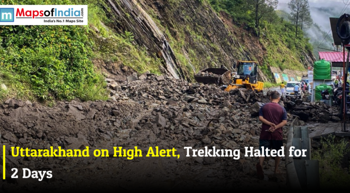 Uttarakhand on High Alert, Trekking Halted for 2 Days Landslide blocks mountain road in Uttarakhand as authorities halt trekking and issue high alert