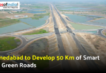 Ahmedabad to Develop 50 Km of Smart and Green Roads Aerial view of a newly developed highway interchange in Ahmedabad as part of the city’s smart and green road project.