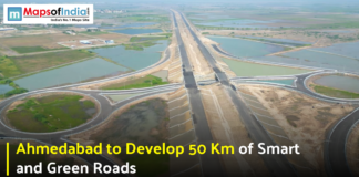 Ahmedabad to Develop 50 Km of Smart and Green Roads Aerial view of a newly developed highway interchange in Ahmedabad as part of the city’s smart and green road project.
