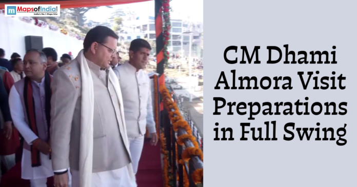 Almora visit Uttarakhand Chief Minister Pushkar Singh Dhami during his Almora visit as officials prepare for a public event.