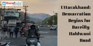 Uttarakhand: Demarcation Begins for Bareilly-Haldwani Road Street view in Uttarakhand highlighting the start of demarcation work for the proposed Bareilly-Haldwani road project.