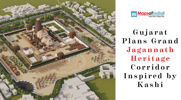 Gujarat Plans Grand Jagannath Heritage Corridor Inspired by Kashi Aerial view of the proposed Jagannath Heritage Corridor in Gujarat.