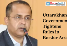 Uttarakhand Government Tightens Rules in Border Areas Uttarakhand Government Tightens Rules in Border Areas news graphic with Maps of India logo