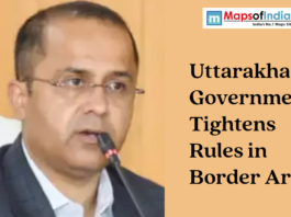 Uttarakhand Government Tightens Rules in Border Areas news graphic with Maps of India logo