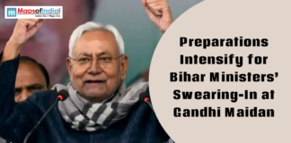 Preparations Intensify for Bihar Ministers’ Swearing-In at Gandhi Maidan Bihar CM Nitish Kumar addressing a public event as preparations begin for ministers’ swearing-in ceremony at Gandhi Maidan