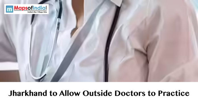 Close-up of a doctor with a stethoscope and text reading 