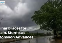 Bihar Braces for Rain, Storms as Monsoon Advances Dark monsoon clouds loom over a rain-soaked road in Bihar as the advancing monsoon brings thunderstorms, heavy rainfall, and changing weather conditions across the state.