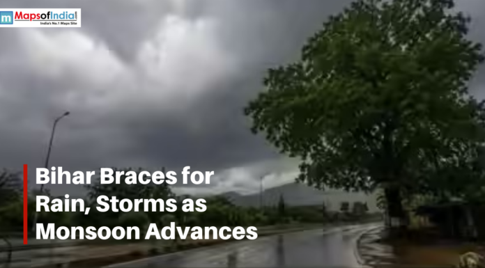 Bihar Braces for Rain, Storms as Monsoon Advances Dark monsoon clouds loom over a rain-soaked road in Bihar as the advancing monsoon brings thunderstorms, heavy rainfall, and changing weather conditions across the state.