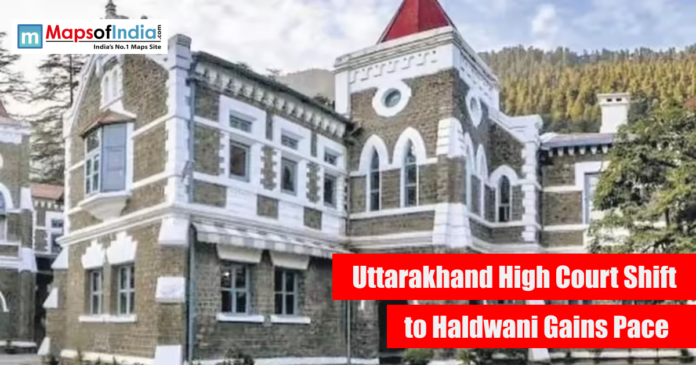 Uttarakhand High Court building image highlighting the proposed shift of the court from Nainital to Haldwani.